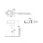 Pastatomas praustuvas Elegance Squared 400x220 su anga maišytuvui